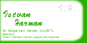 istvan harman business card